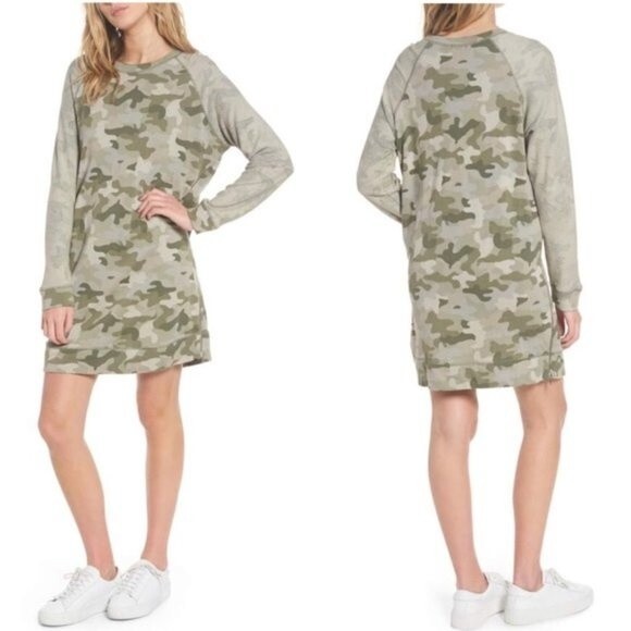 NEW! Rails Georgia Camo Tshirt Long Sleeve Side Zipper Dress - XS $158 - Picture 9 of 9